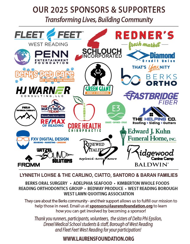 2025 Fitzy's 5K Sponsors | Lauren's Foundation